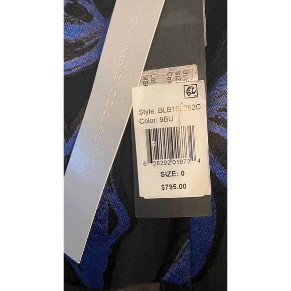 NWT Halston Blossom Burnout Handkerchief Hem Gown - Picture 11 of 11